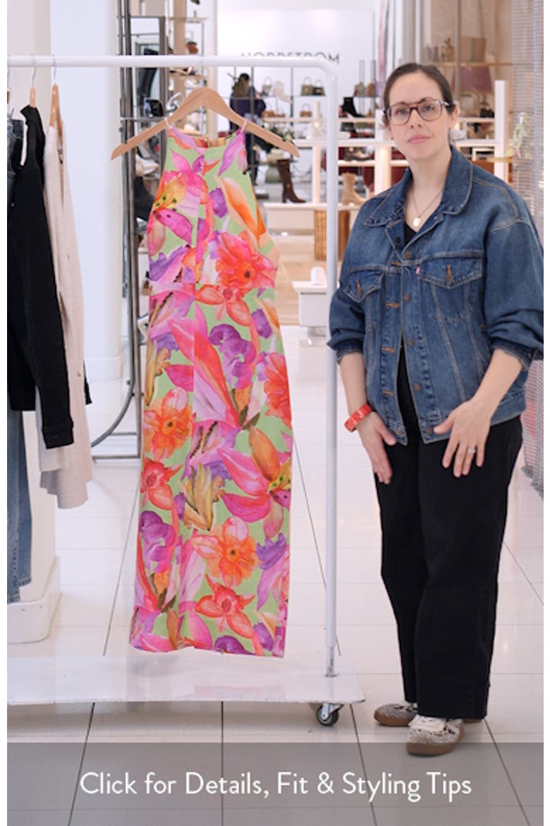 Artsy Flora Linen Midi Dress video