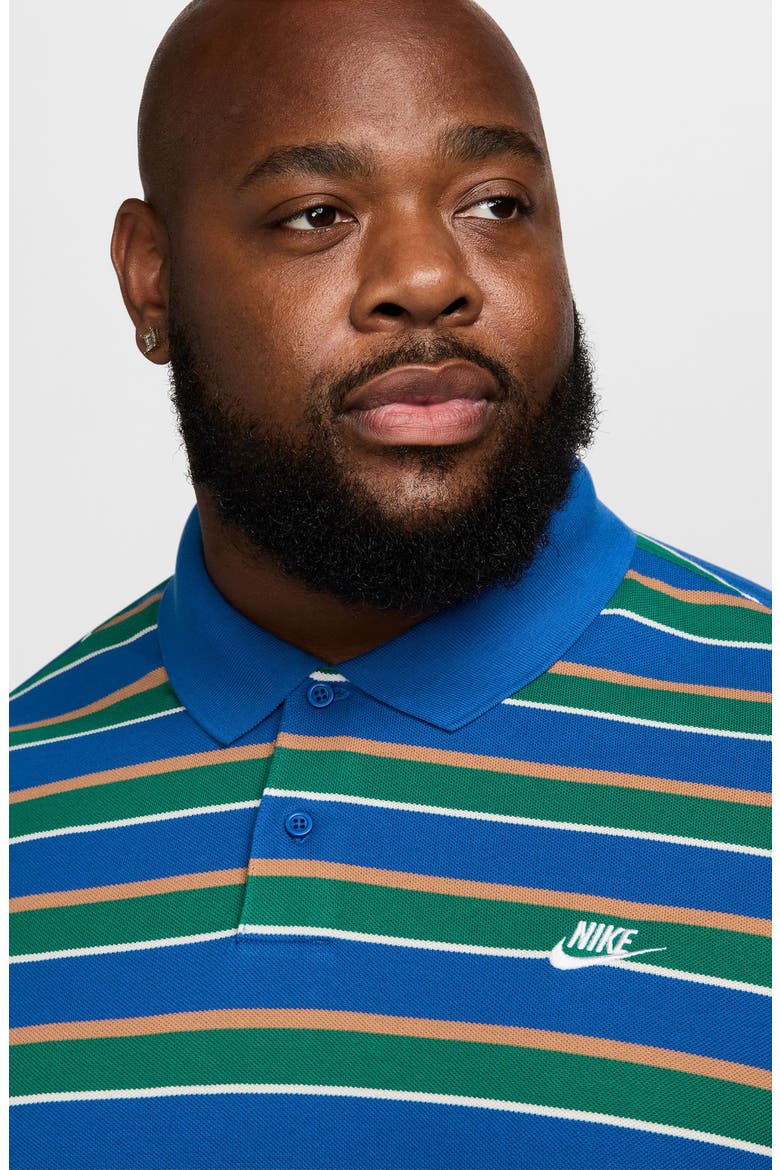 Club Stripe Cotton Polo, Alternate, color, GAME ROYAL/ WHITE