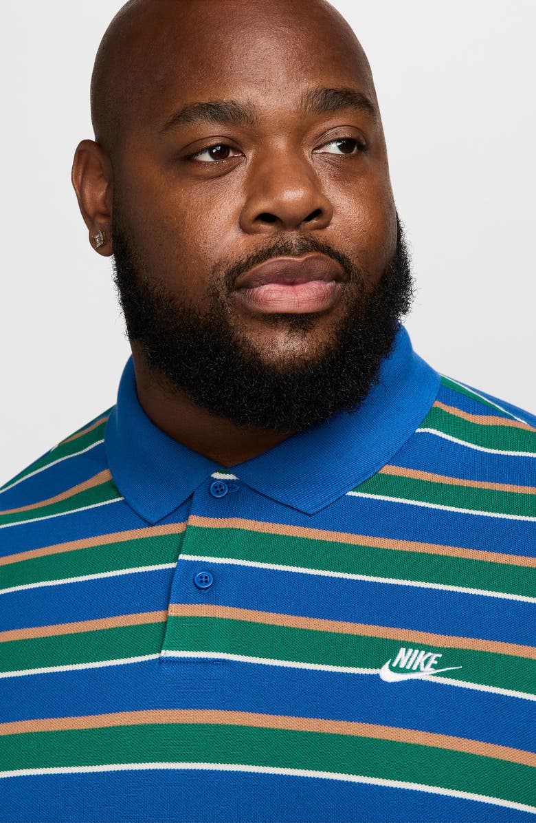 Nike Club Stripe Cotton Polo, Alternate, color, Game Royal/ White