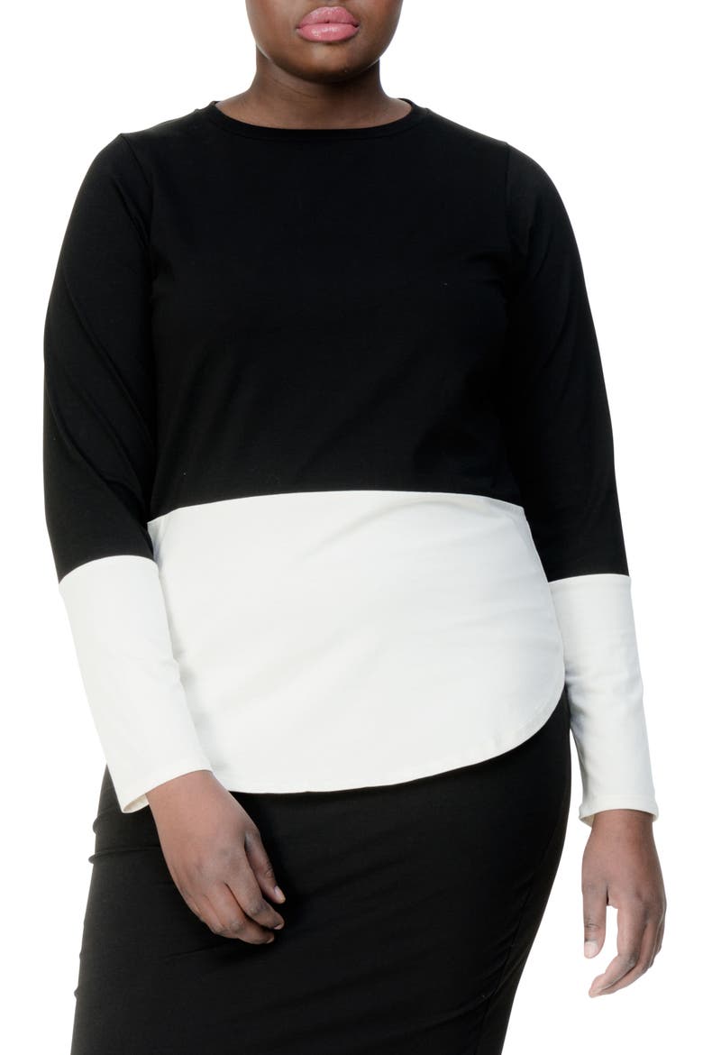 Rhine Colorblock Top, Main, color, BLACK/ WHITE