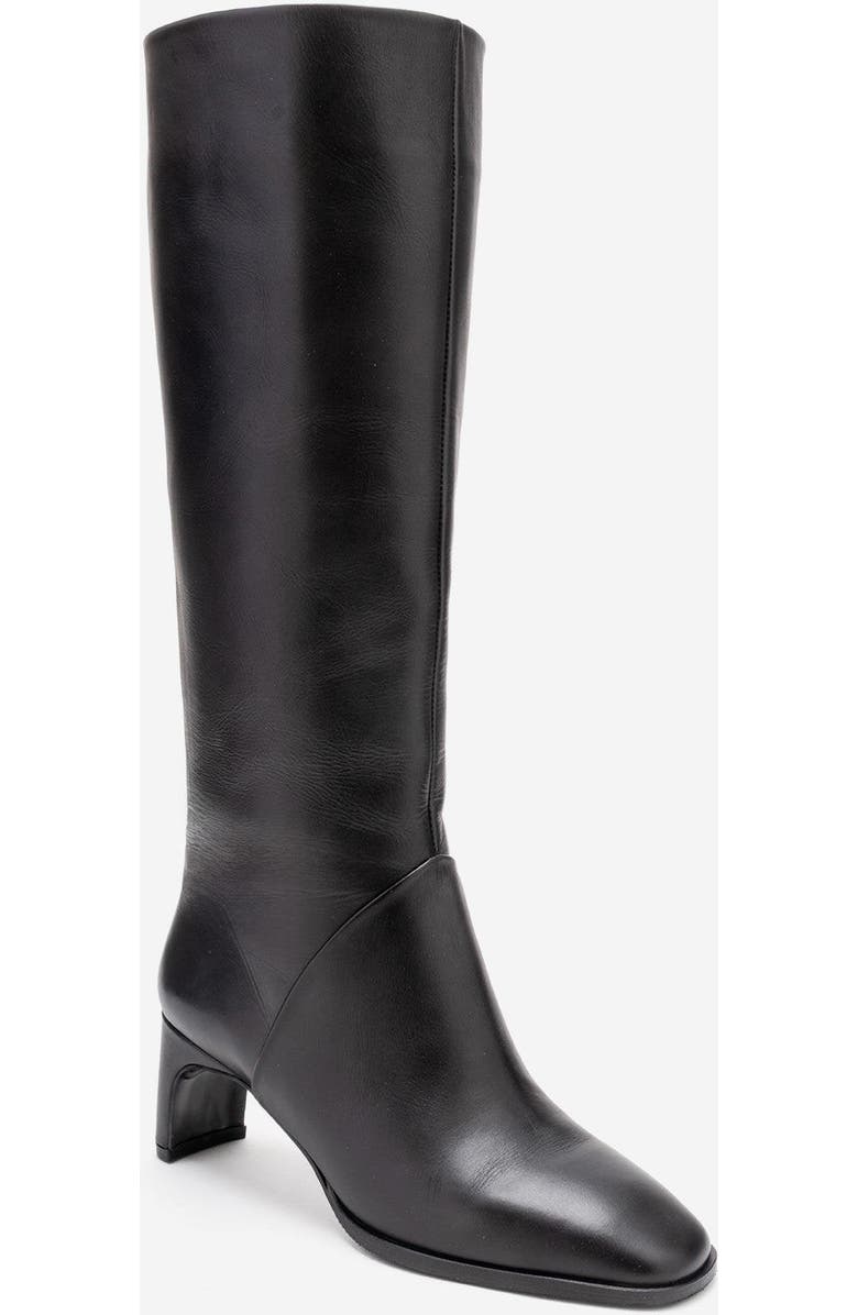 Forever & Always Shoes Taly Leather Block Heel Knee High Boot, Alternate, color, Black