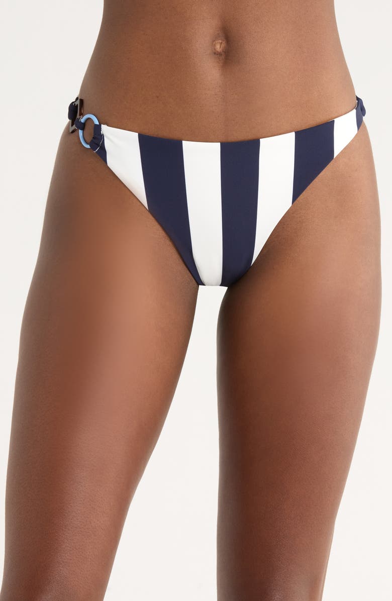 Reiss Bridgette Bikini Bottoms, Main, color, Navy/Brown