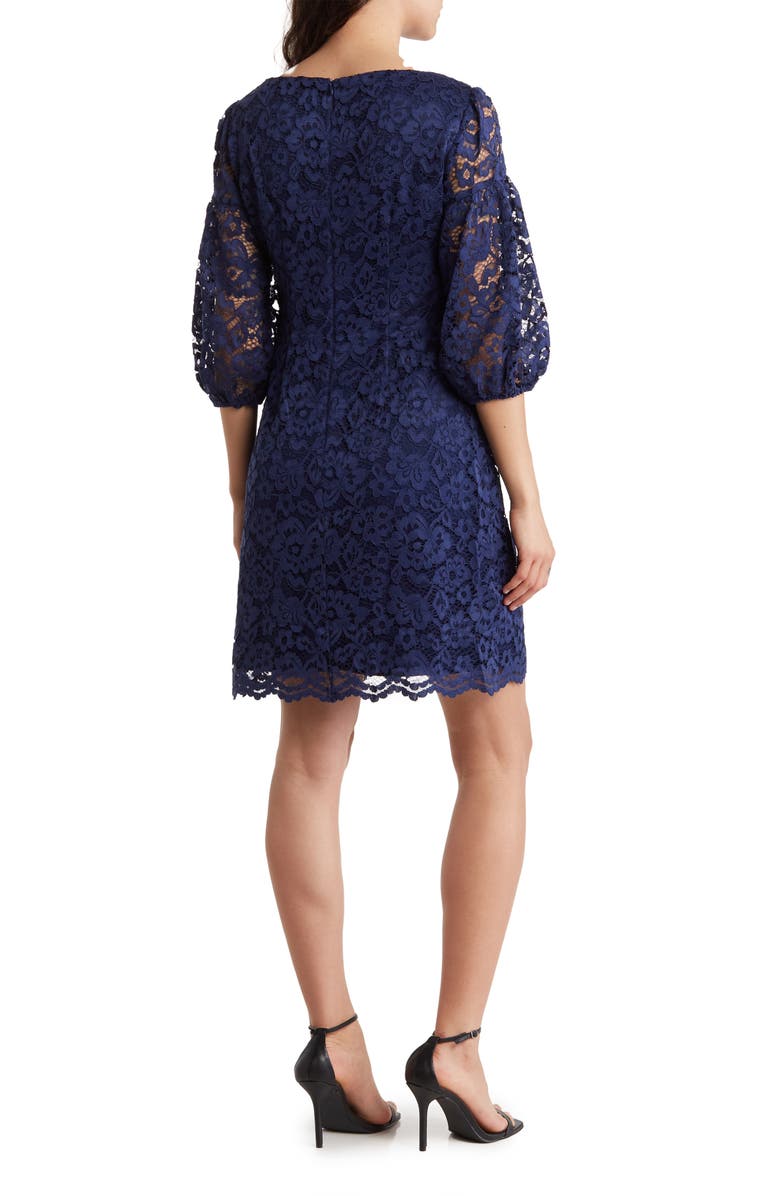 Vince Camuto Bubble Sleeve Lace Shift Dress, Alternate, color, 