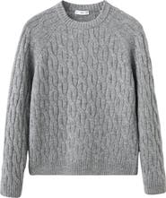 MANGO Cable Crewneck Sweater