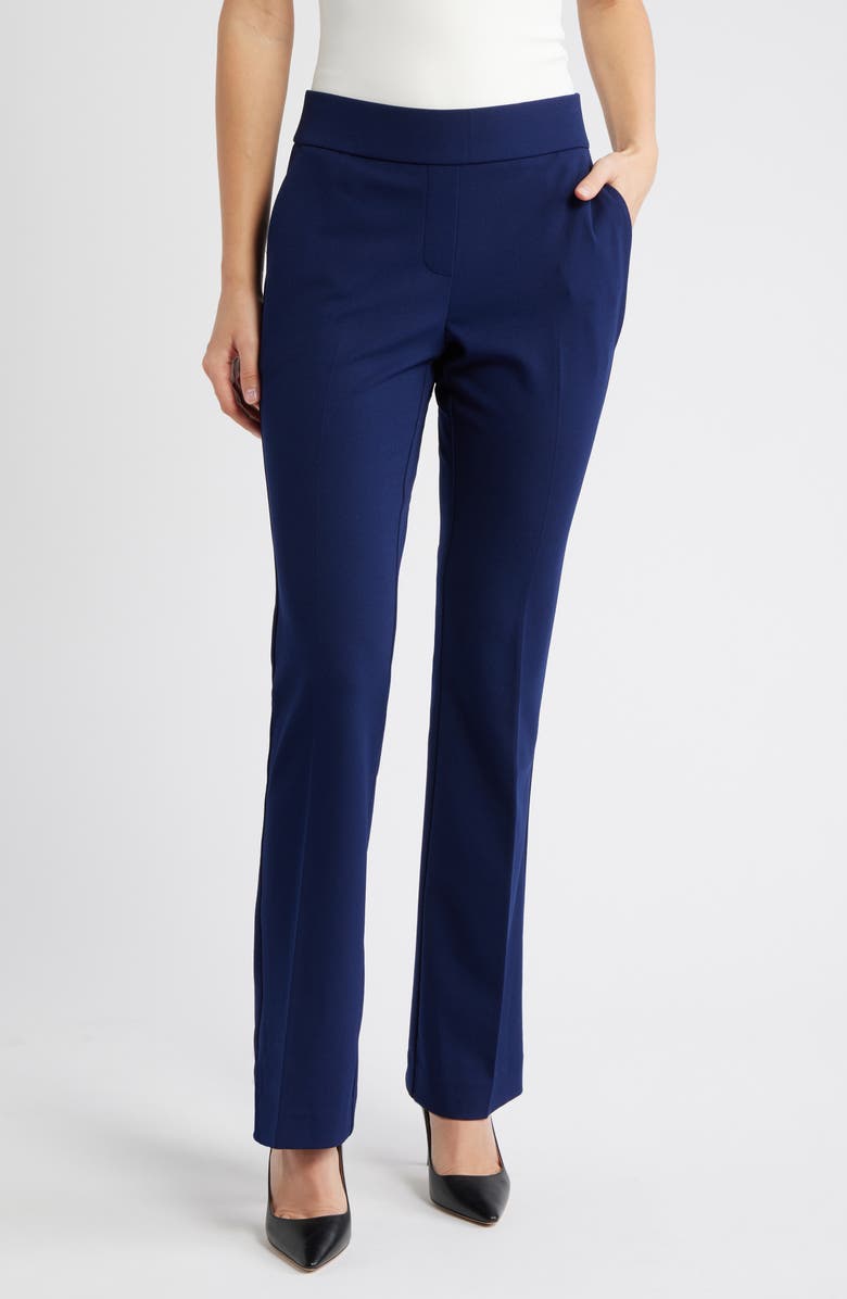 AK ANNE KLEIN High Waist Pull-On Pants, Main, color, Distant Mountain