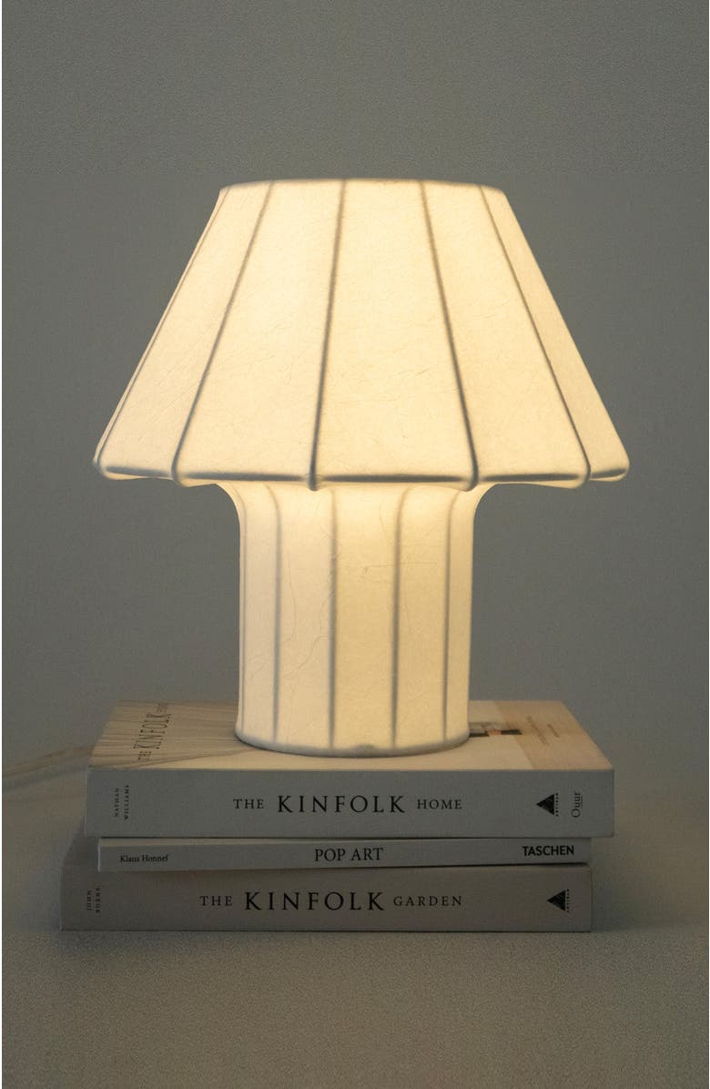 Brightech Celeste 12.6" LED Lightweight Table Lamp with Resin Fabric Shade, Bulb Included, Alternate, color, Off-White