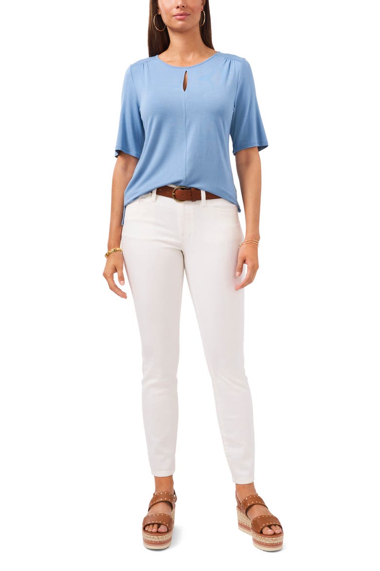 Keyhole Knit Top, Alternate, color, CANYON BLUE