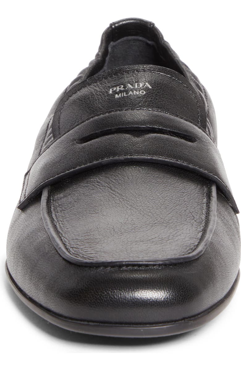 Prada Soft Penny Loafer, Alternate, color, Black