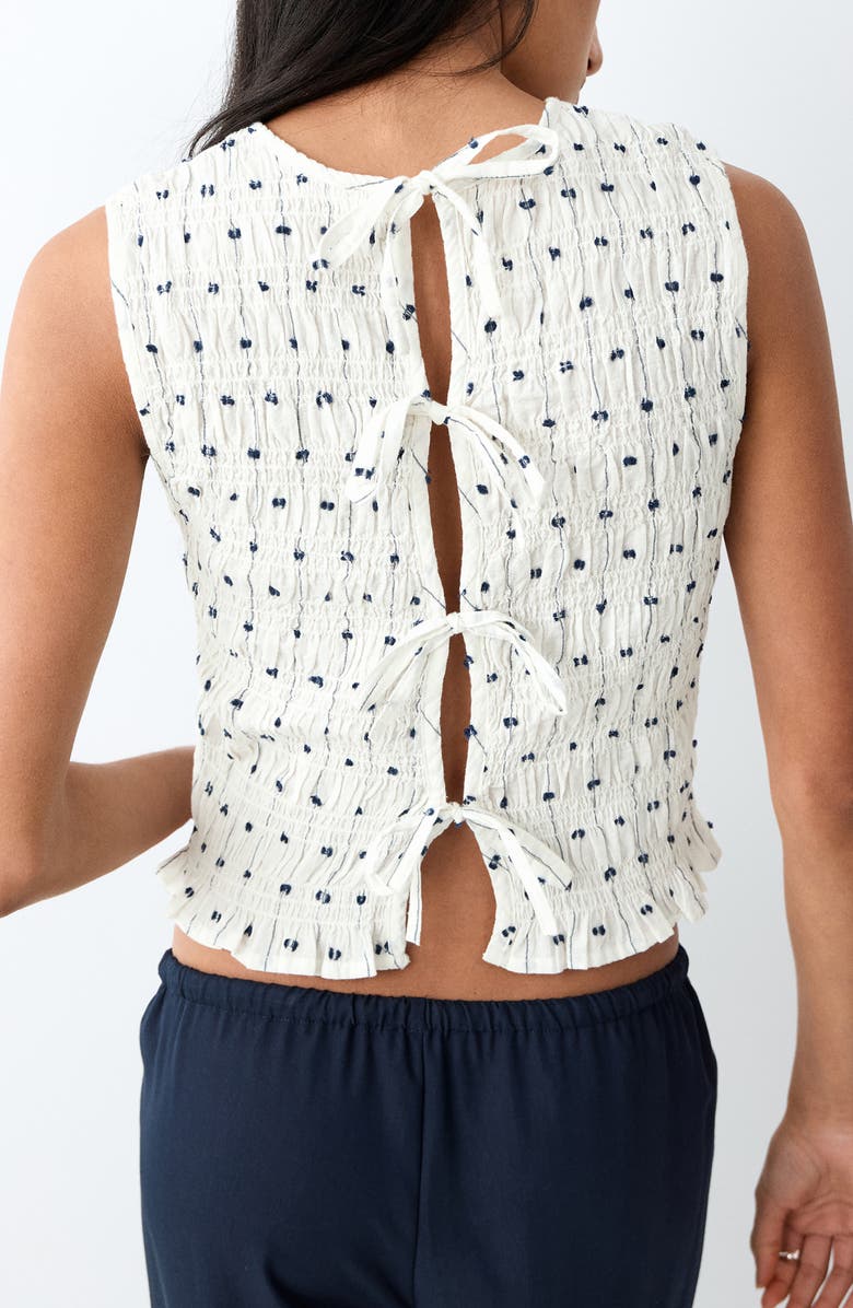 MANGO TEEN Embroidered Ruched Shell, Alternate, color,