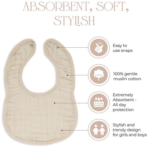 Shop Comfy Cubs Muslin Bibs In Sand