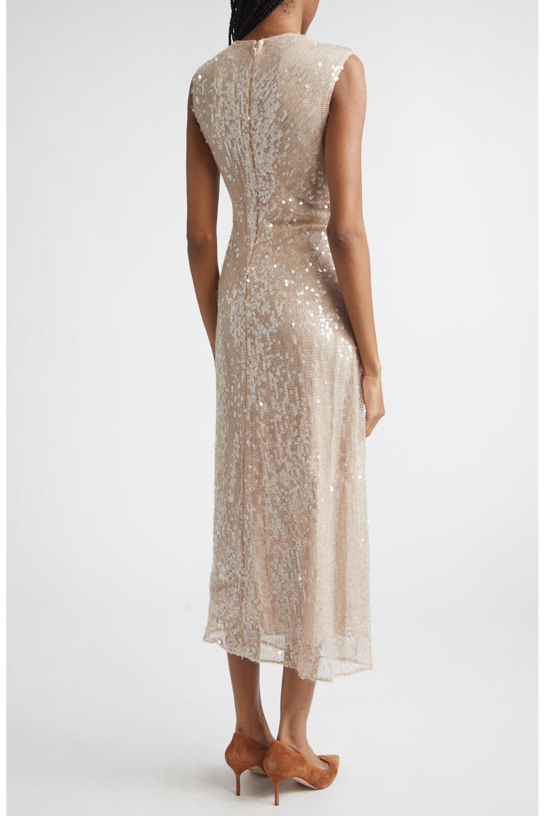 Kimberly Side Ruched Sequin Sheath Dress, Alternate, color, CHAMPAGNE
