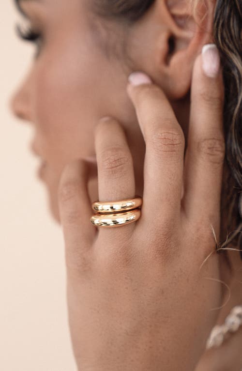 Ettika Modern Dome Set Of Two Rings In Gold