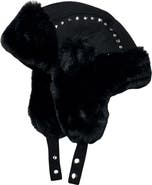 Nicole Miller Studded Faux Fur Trapper Hat