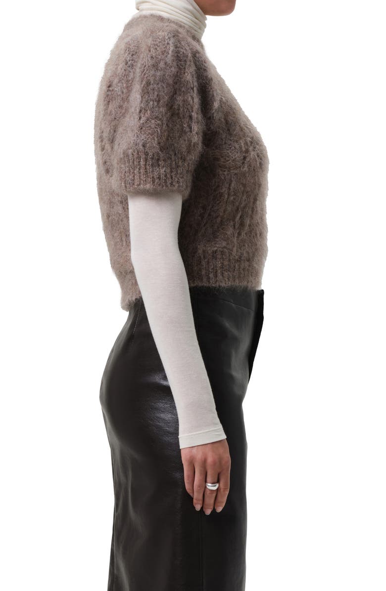 Citizens of Humanity Odette Fuzzy Puff Sleeve Sweater, Alternate, color, Mushroom Light Brown