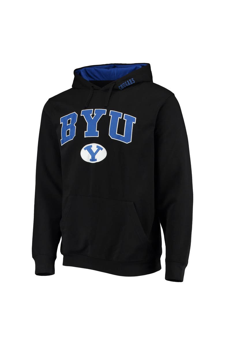 COLOSSEUM Men's Colosseum Black BYU Cougars Arch & Logo 3.0 Pullover Hoodie, Alternate, color, Black