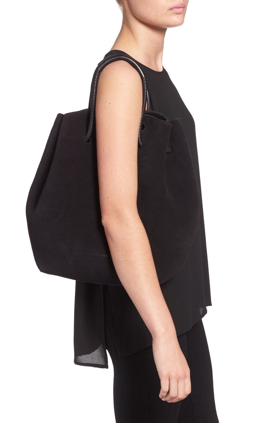 Pedro Garcia Suede Drawstring Bucket Bag, Alternate, color, 