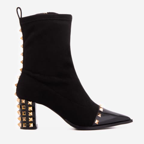 The Amethyst Studded Suede Leather Boot