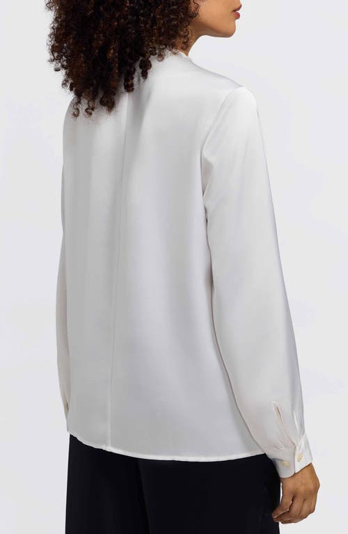 Foxcroft Rosale Ruffle Placket Button-up Shirt In Neutral
