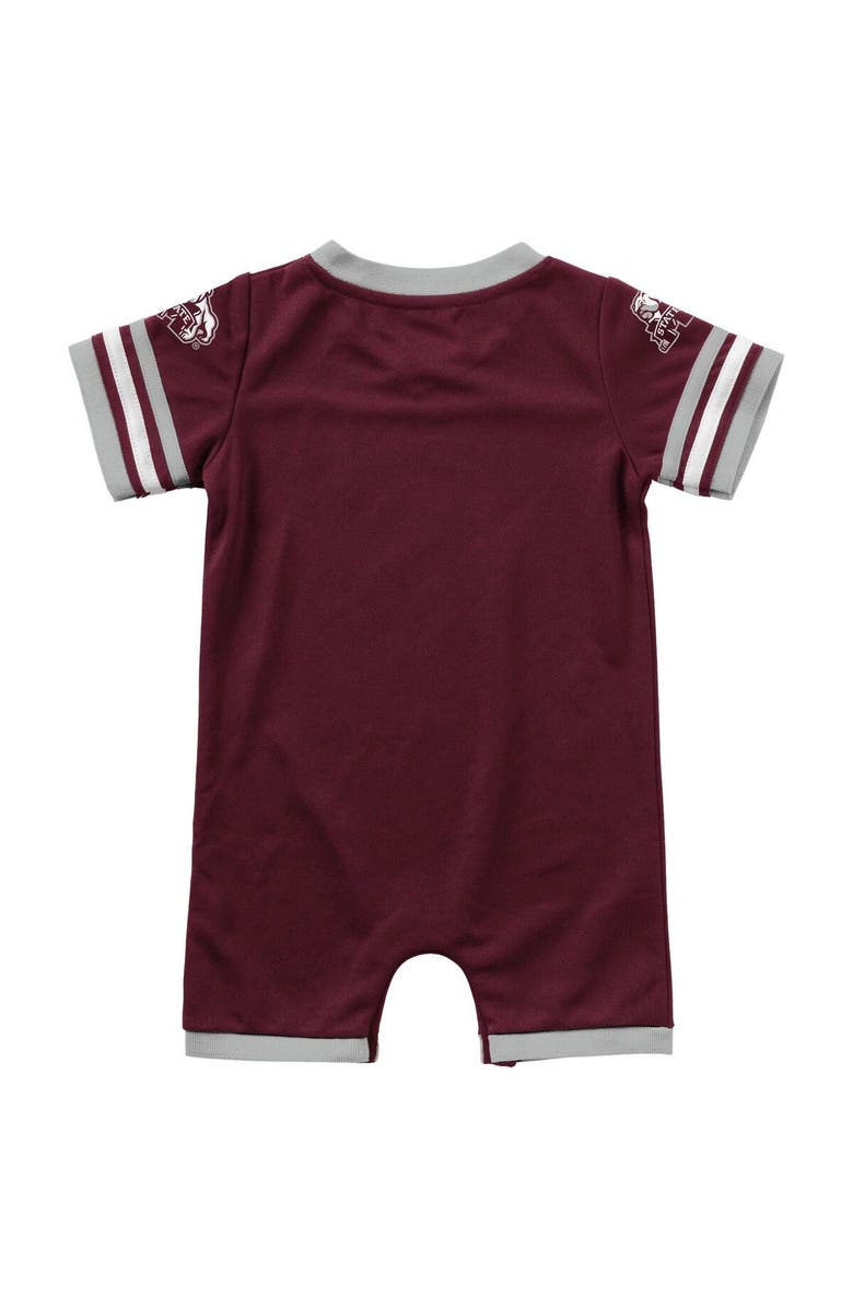 COLOSSEUM Newborn & Infant Colosseum Maroon Mississippi State Bulldogs Bumpo Football Logo Romper, Alternate, color, Maroon