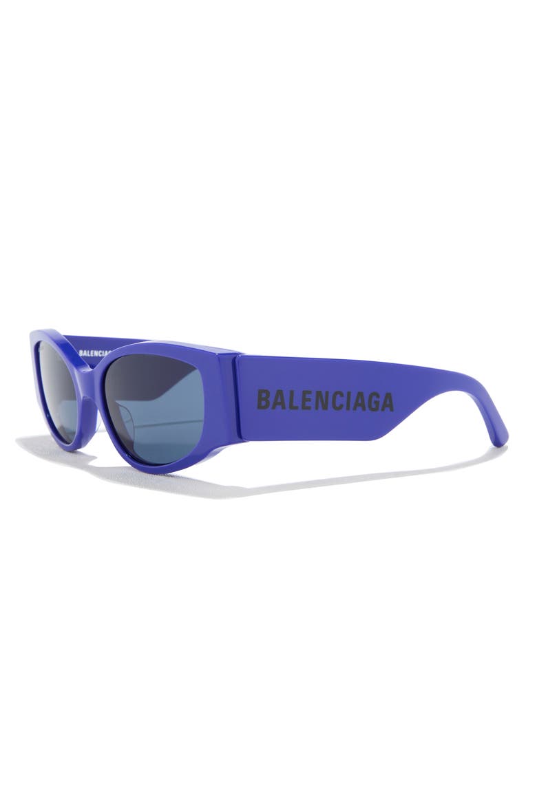56mm Oval Sunglasses, Alternate, color, BLUE BLUE BLUE