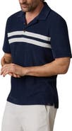 Faherty Cabana Surf Stripe Terry Cloth Polo