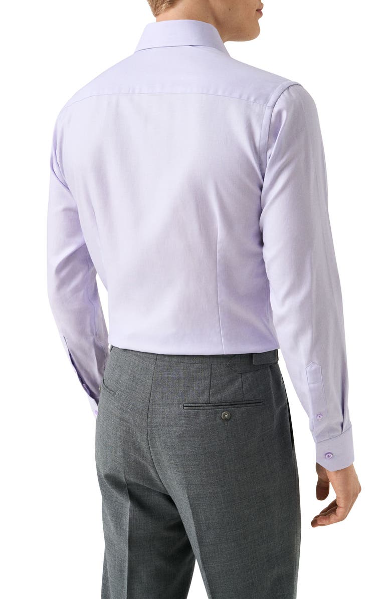 Eton Contemporary Fit Light Purple Textured Cotton Dress Shirt, Alternate, color, Light Purple