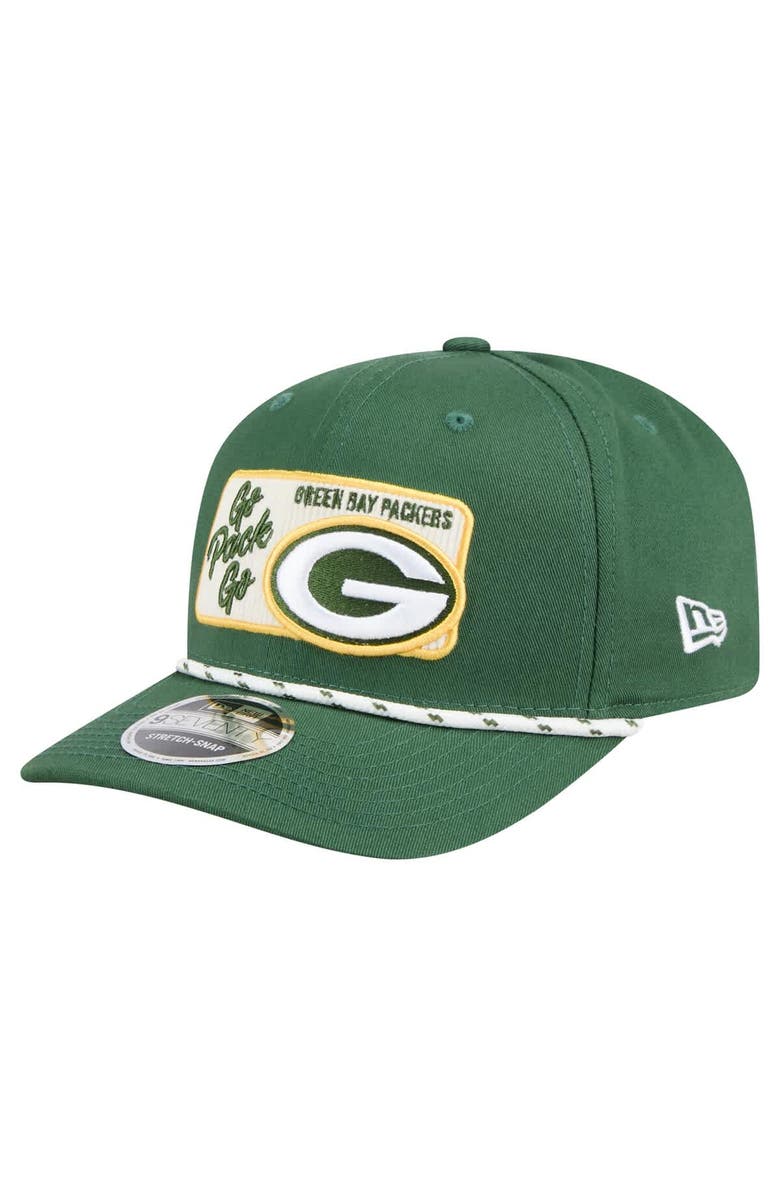 New Era Men's New Era Green Green Bay Packers Chant 9SEVENTY Stretch-Snap Hat, Main, color, 