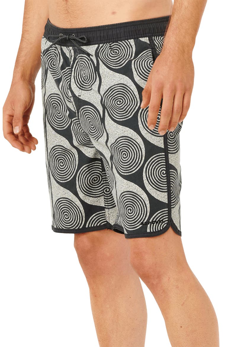 Spiral Volley Swim Trunks, Alternate, color, WASHED BLACK