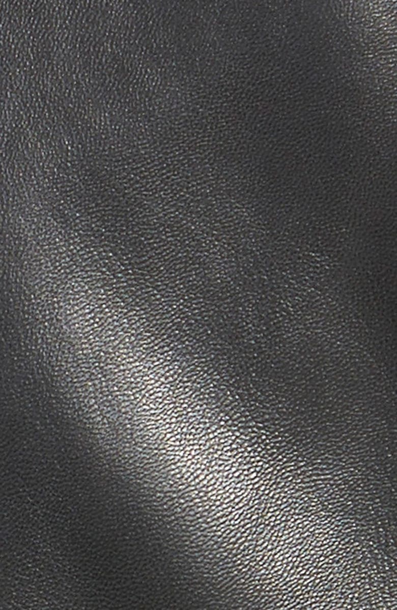 Halogen<sup>®</sup> Seam Detail Leather Jacket, Alternate, color,