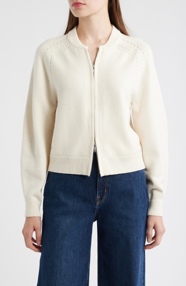 COS Pointelle Knit Wool & Cotton Jacket, Main, color, 