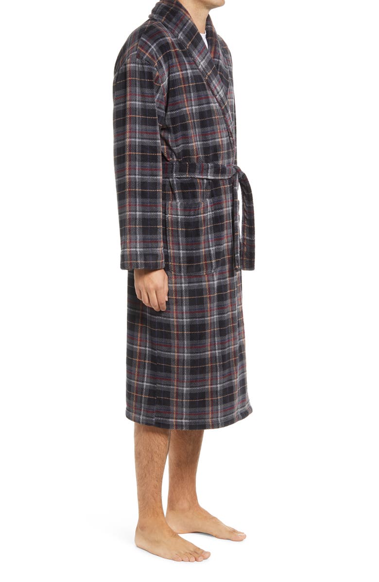 Majestic International Tidings Traditional Plaid Plush Robe, Alternate, color, 