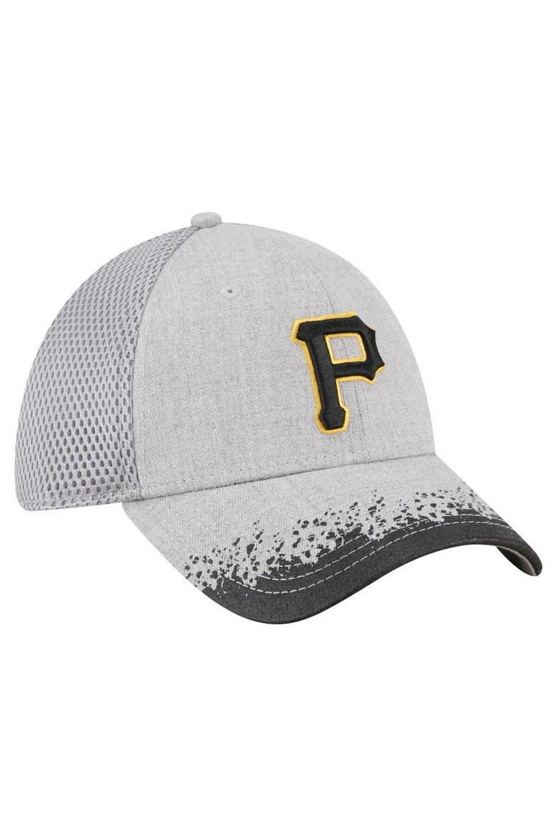 Men's New Era Gray Pittsburgh Pirates Visor Paint Splatter 39THIRTY Flex Hat, Alternate, color, Gray