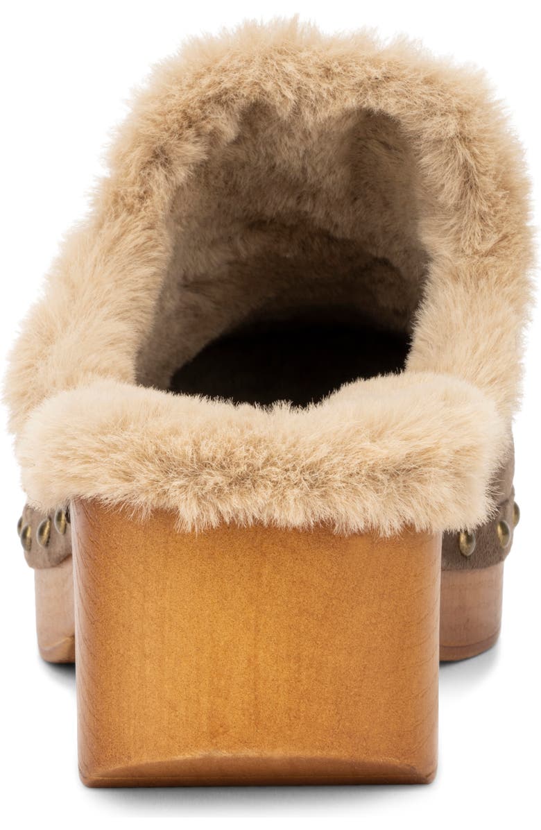 NEW YORK AND COMPANY Wynna Studded Faux Fur Lined Clog, Alternate, color, Taupe