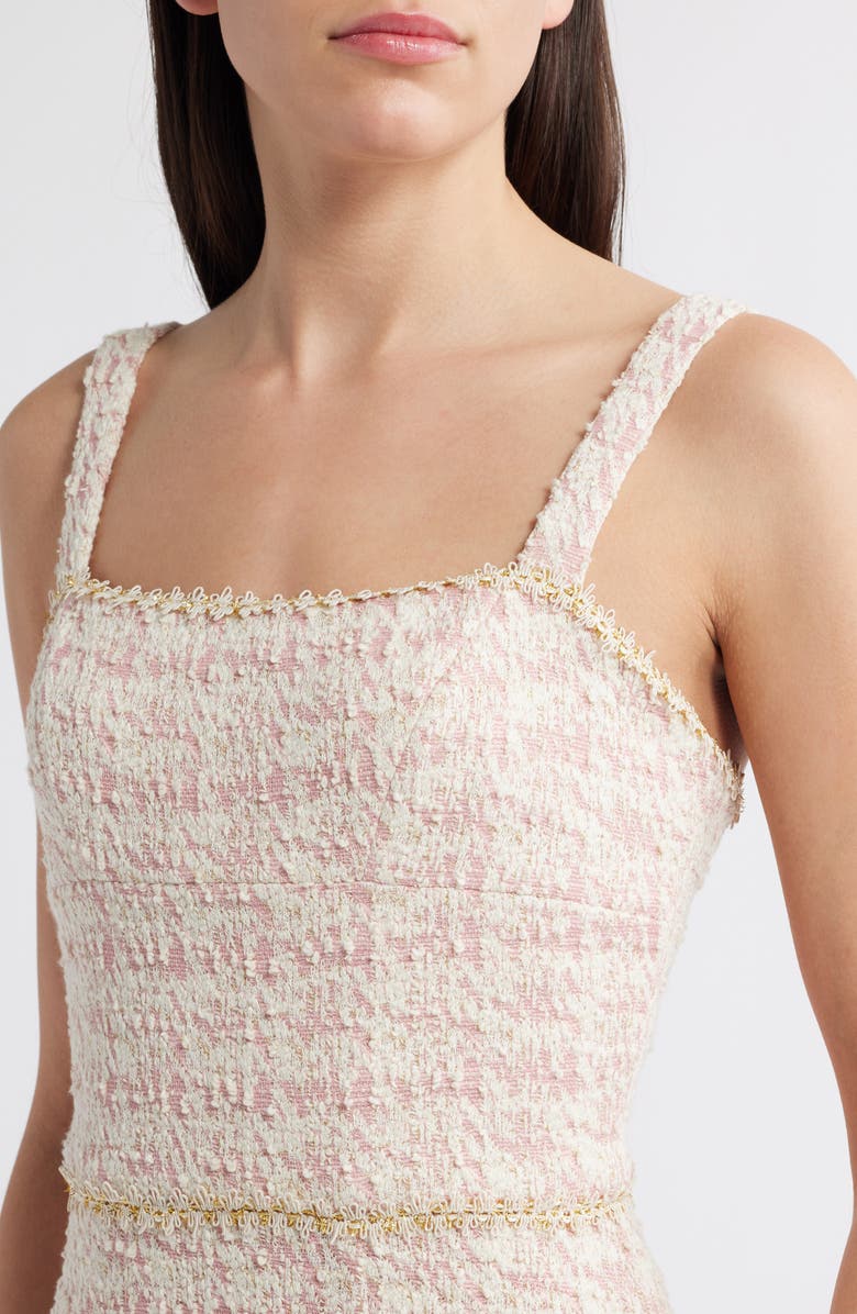 Black Halo Amaranta Bouclé Tweed Midi Dress, Alternate, color,