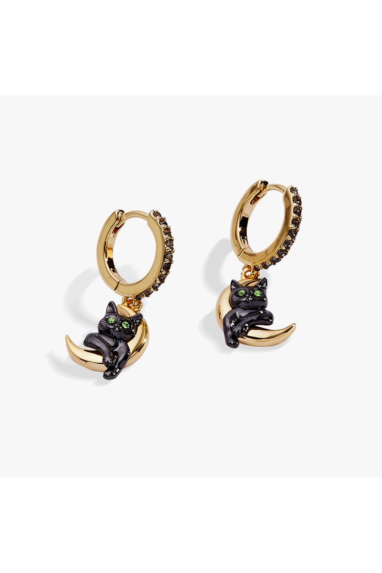 Celestial Cat Huggie Earring, Alternate, color, Gold