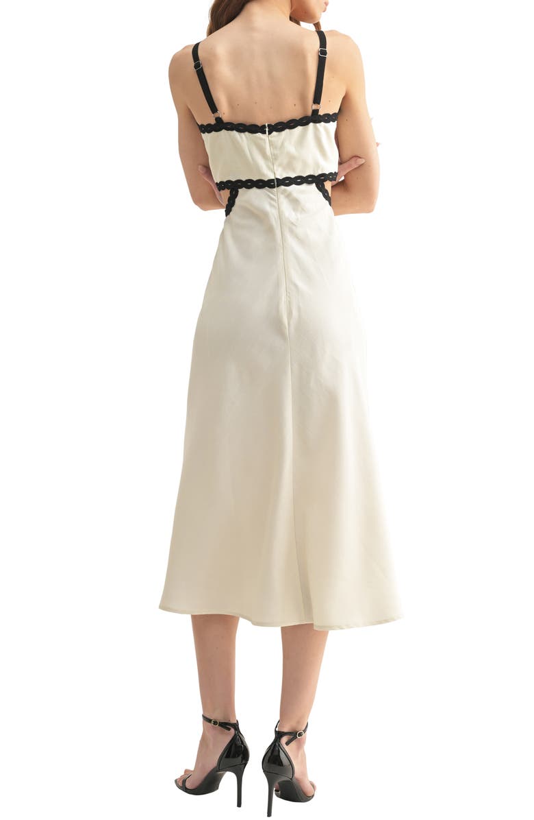 Mila Mae Soutache Trim Cutout A-Line Dress, Alternate, color, 