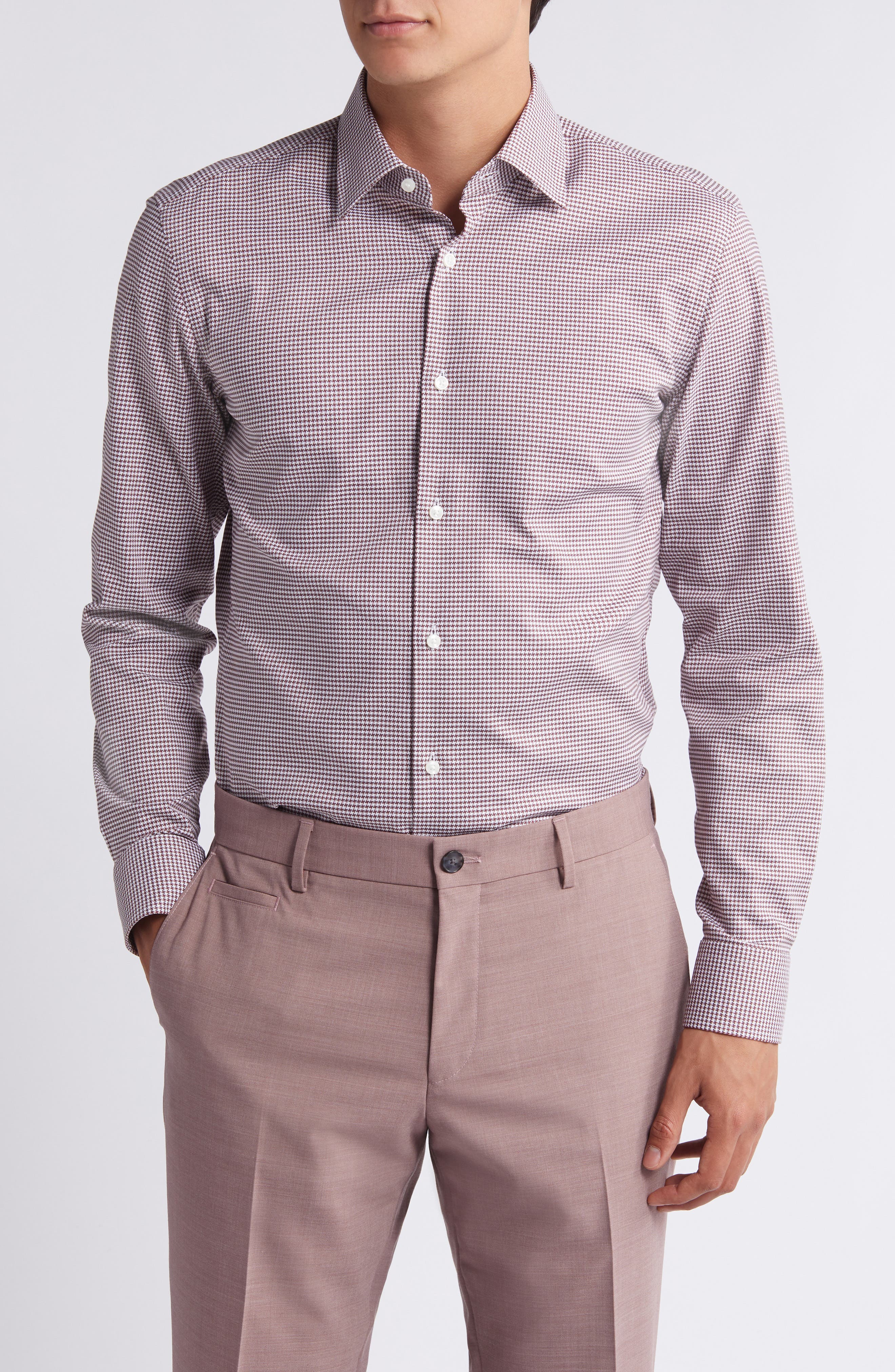 BOSS Hank Kent Stripe Stretch Dress Shirt