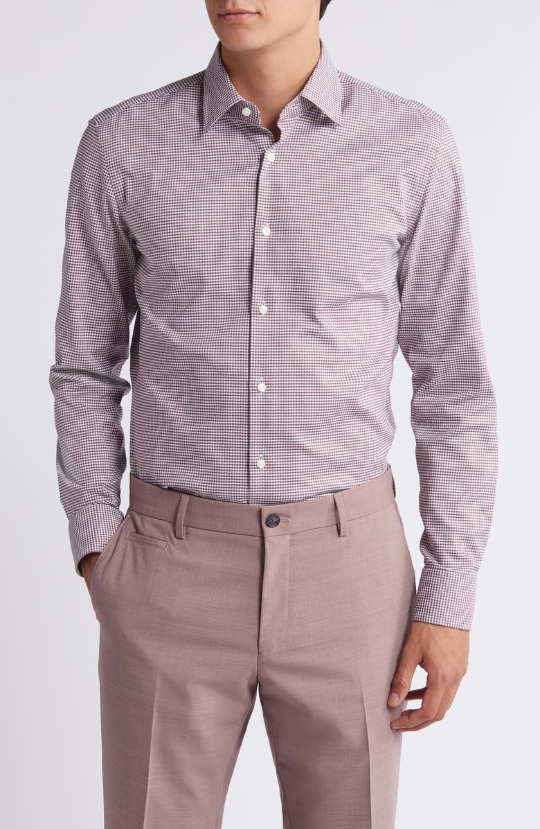 BOSS Hank Kent Stripe Stretch Dress Shirt, Main, color, Open Red