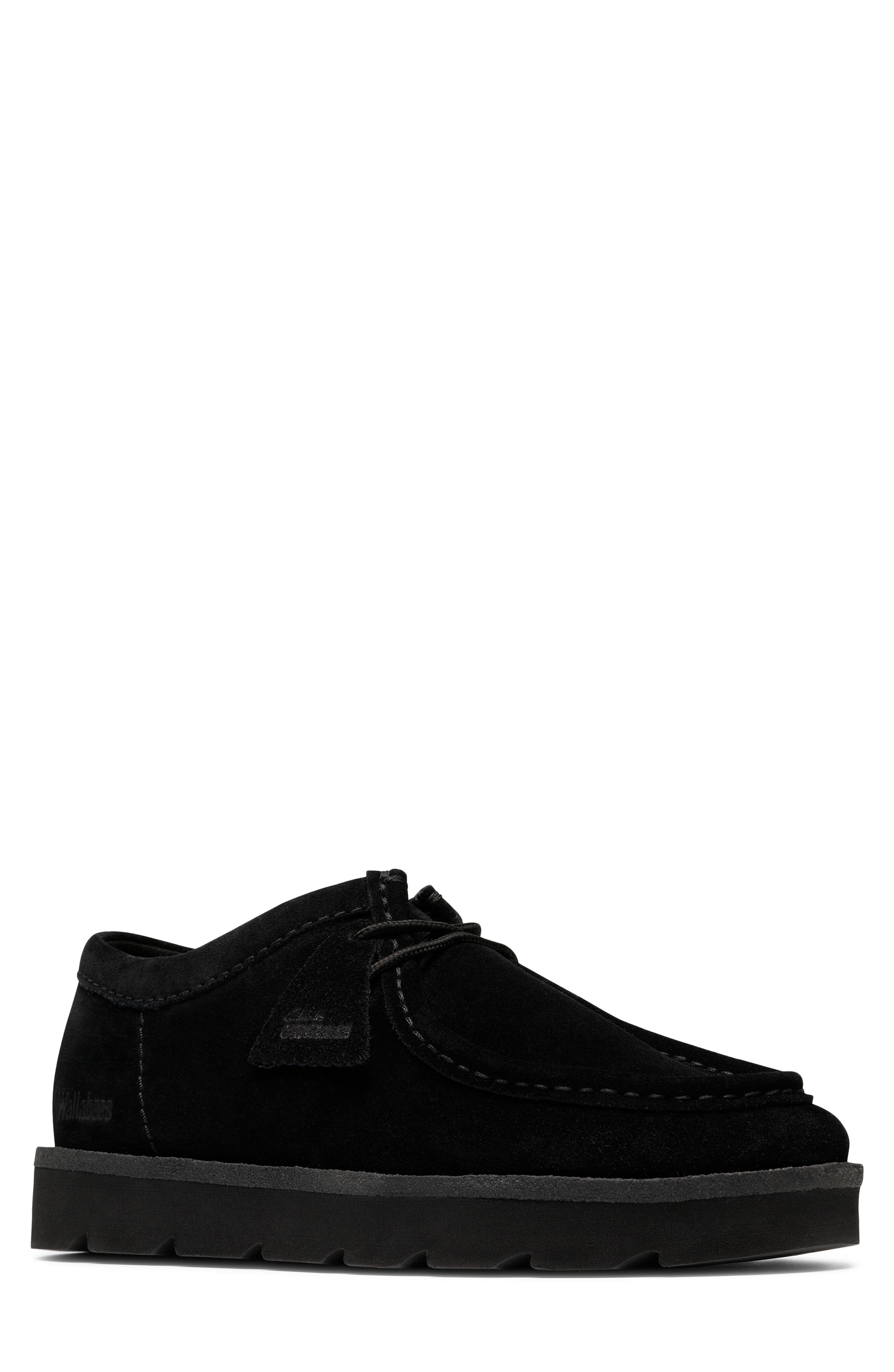 Clarks<sup>®</sup> Originals Meare Lace-Up Wallabee Chukka, Main, color, Black Suede
