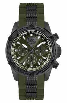 PLEIN SPORT Hurricane Silicone Strap Watch, 44mm