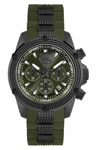 PLEIN SPORT Hurricane Silicone Strap Watch, 44mm