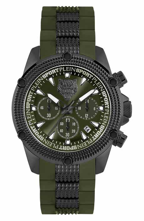 PLEIN SPORT Hurricane Silicone Strap Watch, 44mm