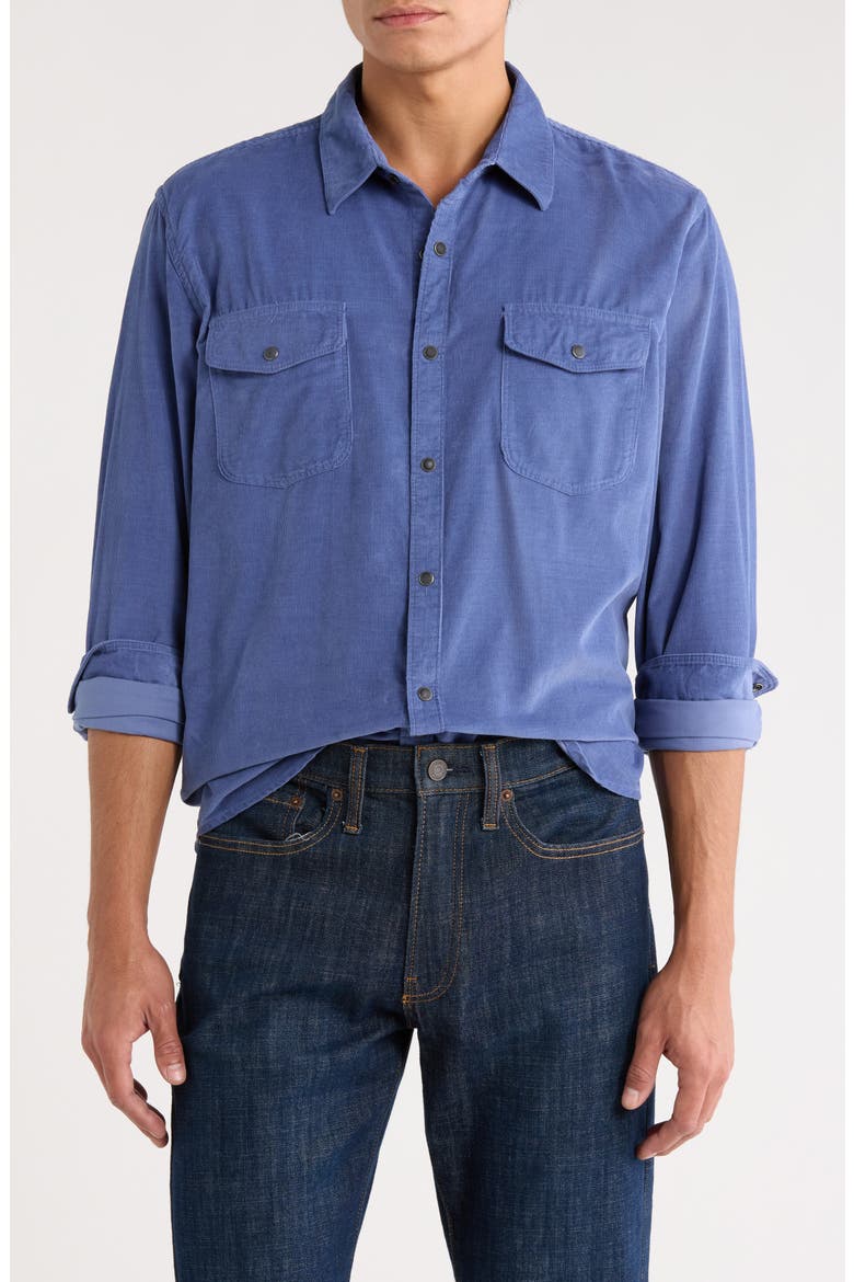 Western Corduroy Shirt, Main, color, COASTAL FJORD