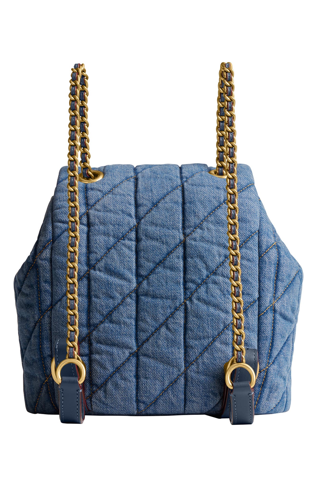COACH Tabby Quilted Denim Backpack, Alternate, color, 