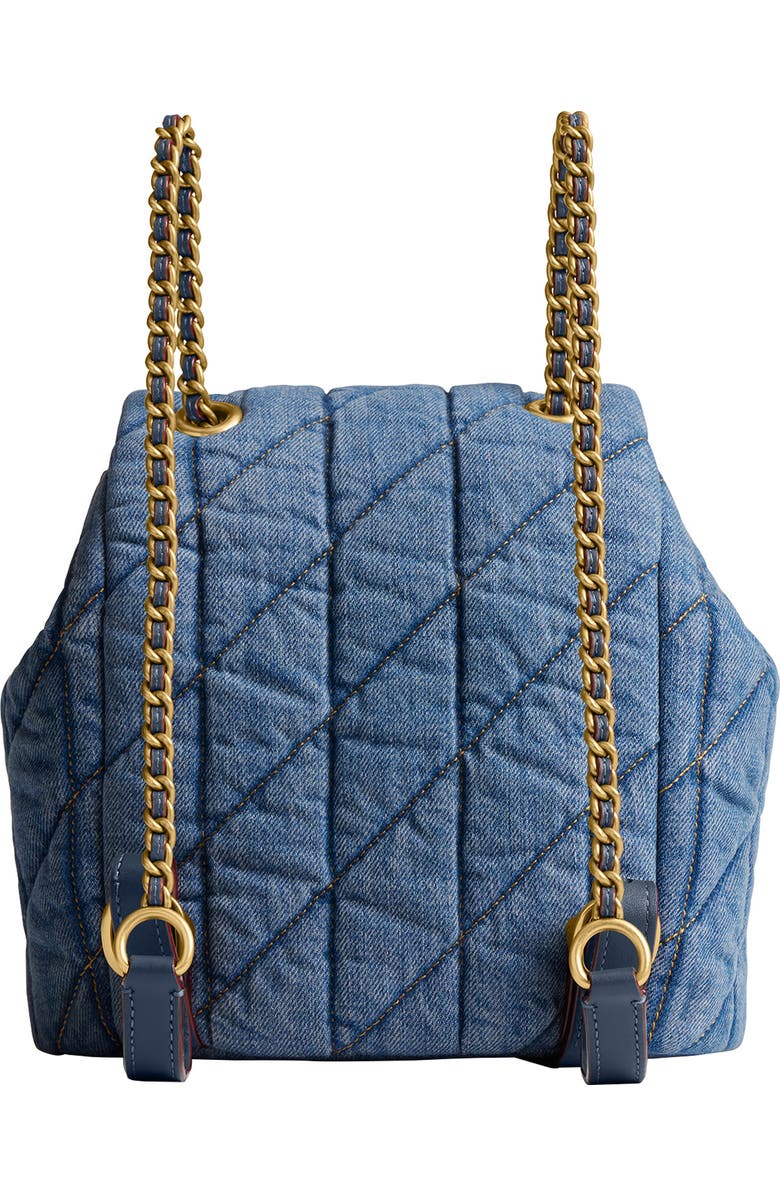 COACH Tabby Quilted Denim Backpack, Alternate, color,