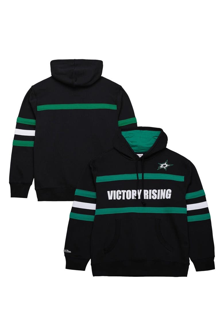 Men's Mitchell & Ness Black Dallas Stars Head Coach Slogan Pullover Hoodie, Main, color, Black