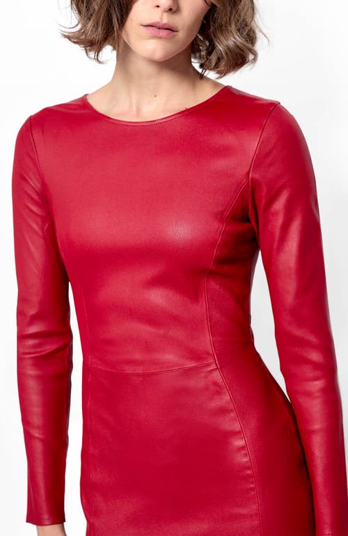 As B Y Df Mrs. Smith Stretch Leather Dress In Coco Red