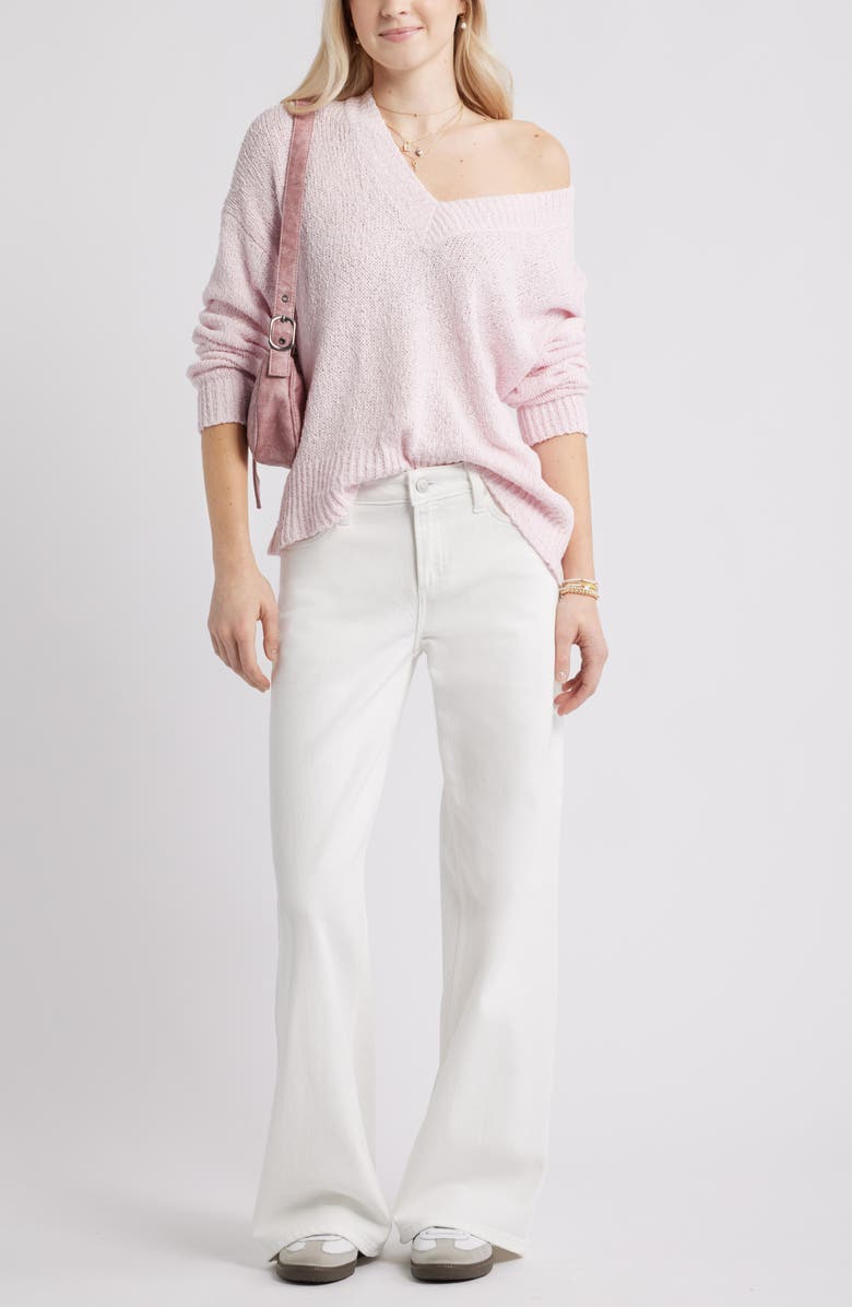 BP. Oversize V-Neck Sweater, Alternate, color, Pink Soda