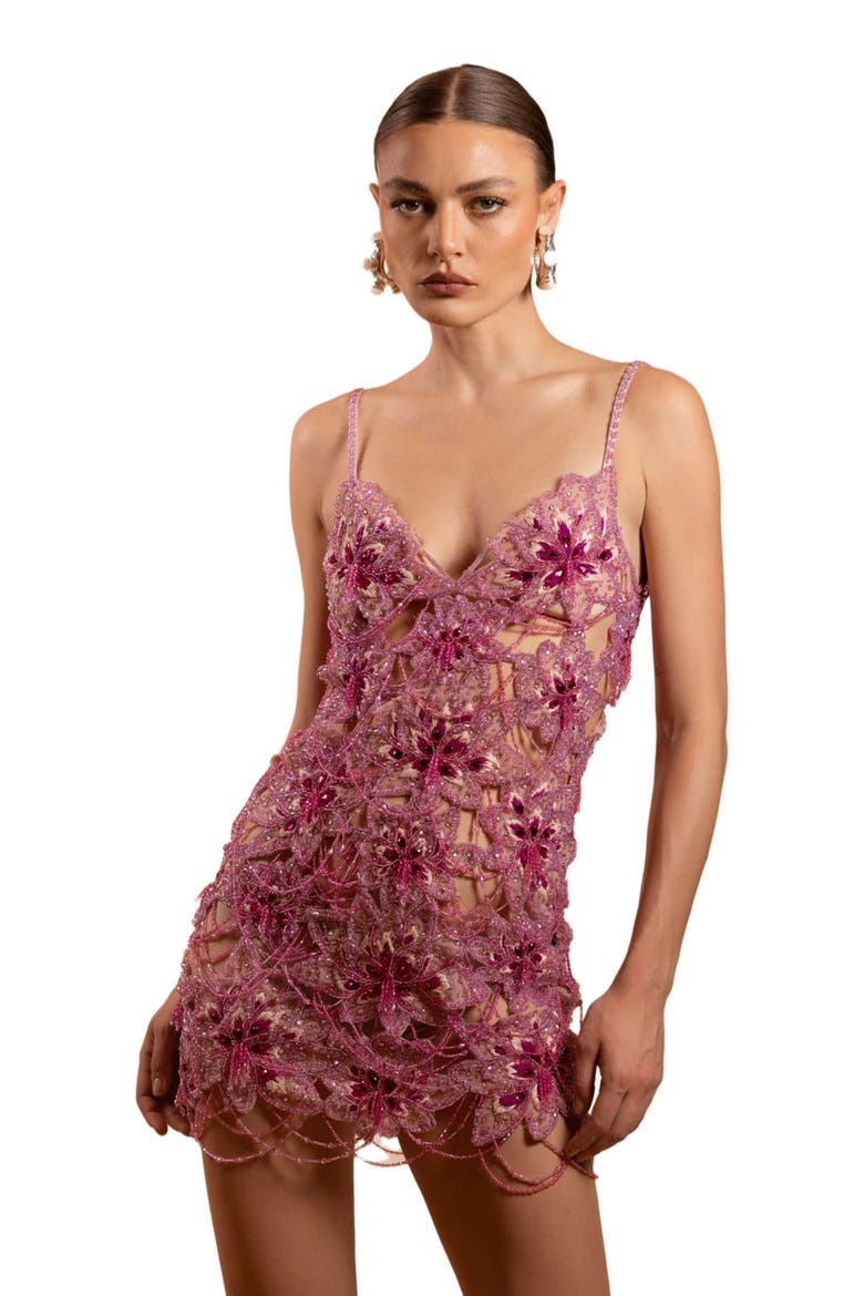 Amelia Embroidery Mini Dress, Alternate, color, PINK