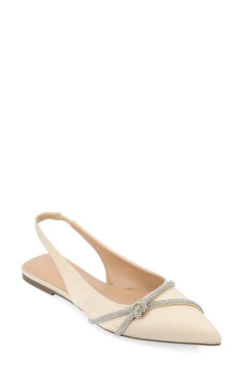 Rebbel Pavé Crystal Knot Slingback Flat